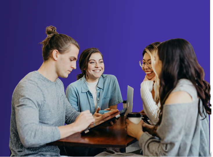 People collaborating at an event