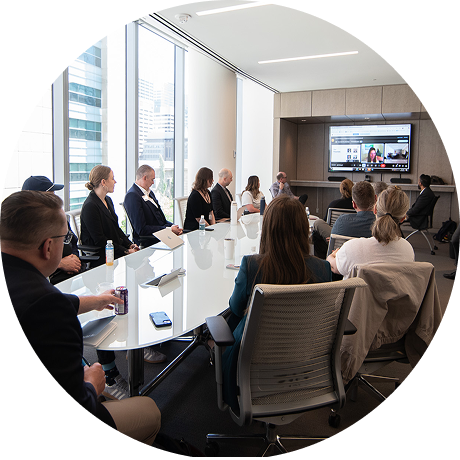 Attendees participating in a collaborative meeting