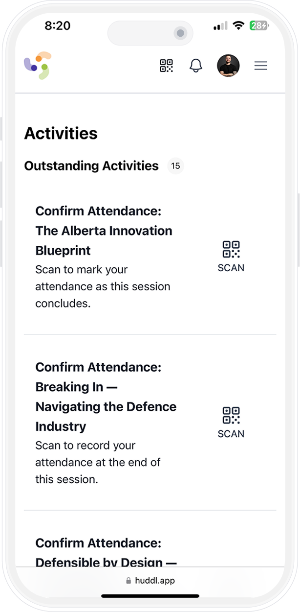 Huddl app screenshot