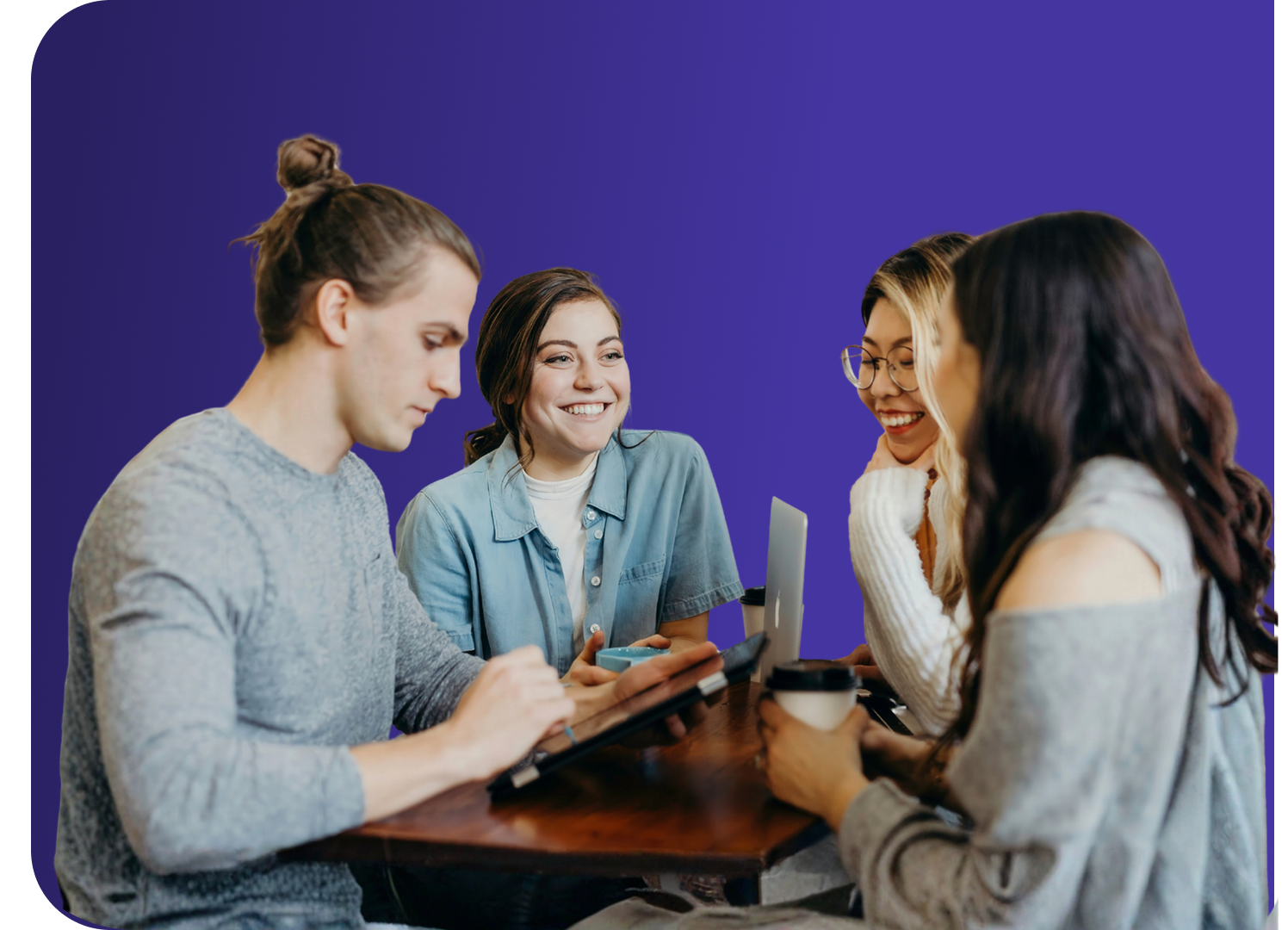 People collaborating at an event